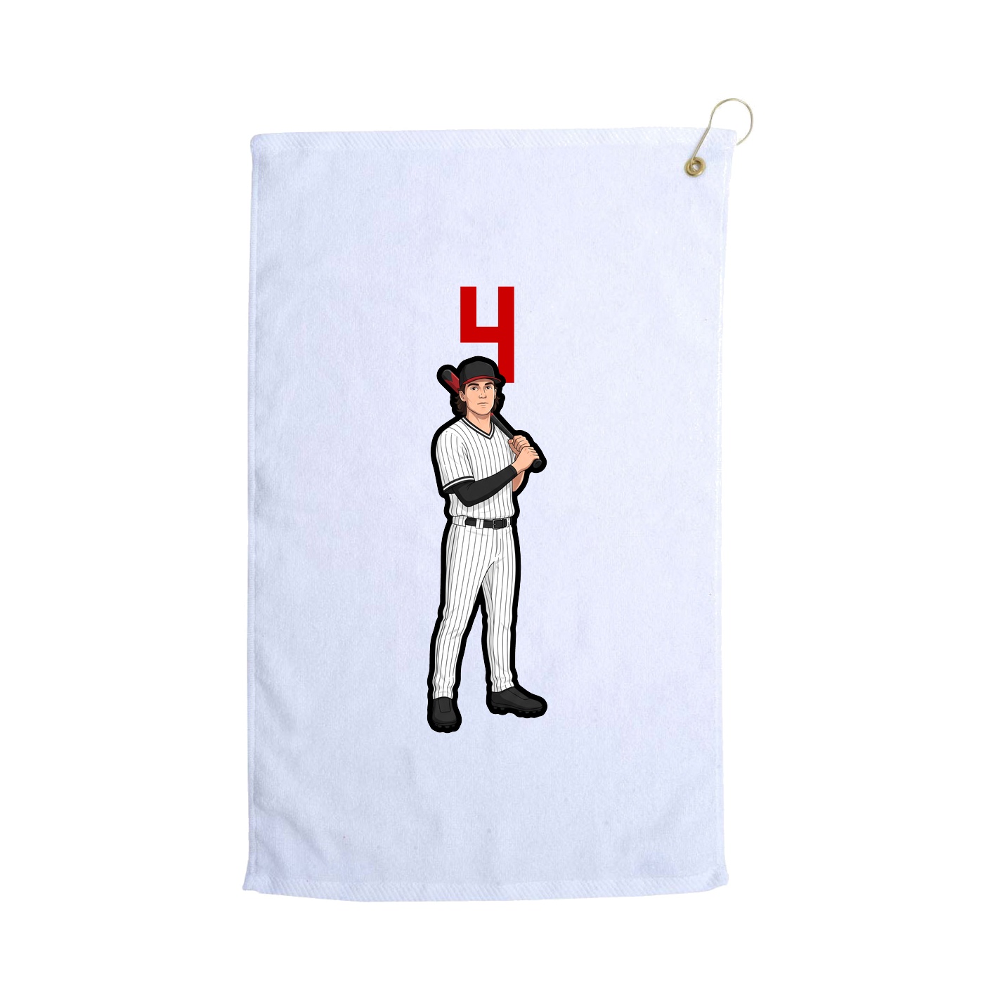 Golf Towel — Number Top in White
