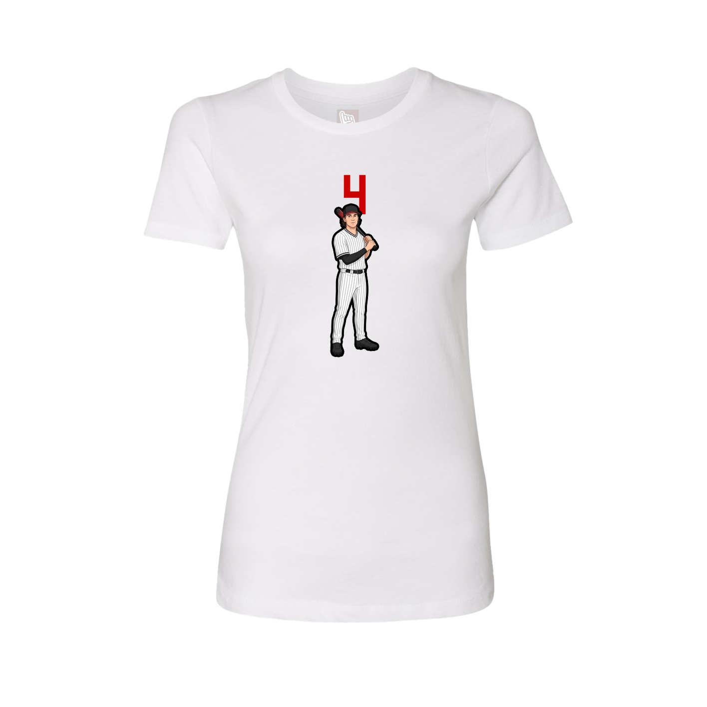 Fitted Women's Tee — Number Top in White