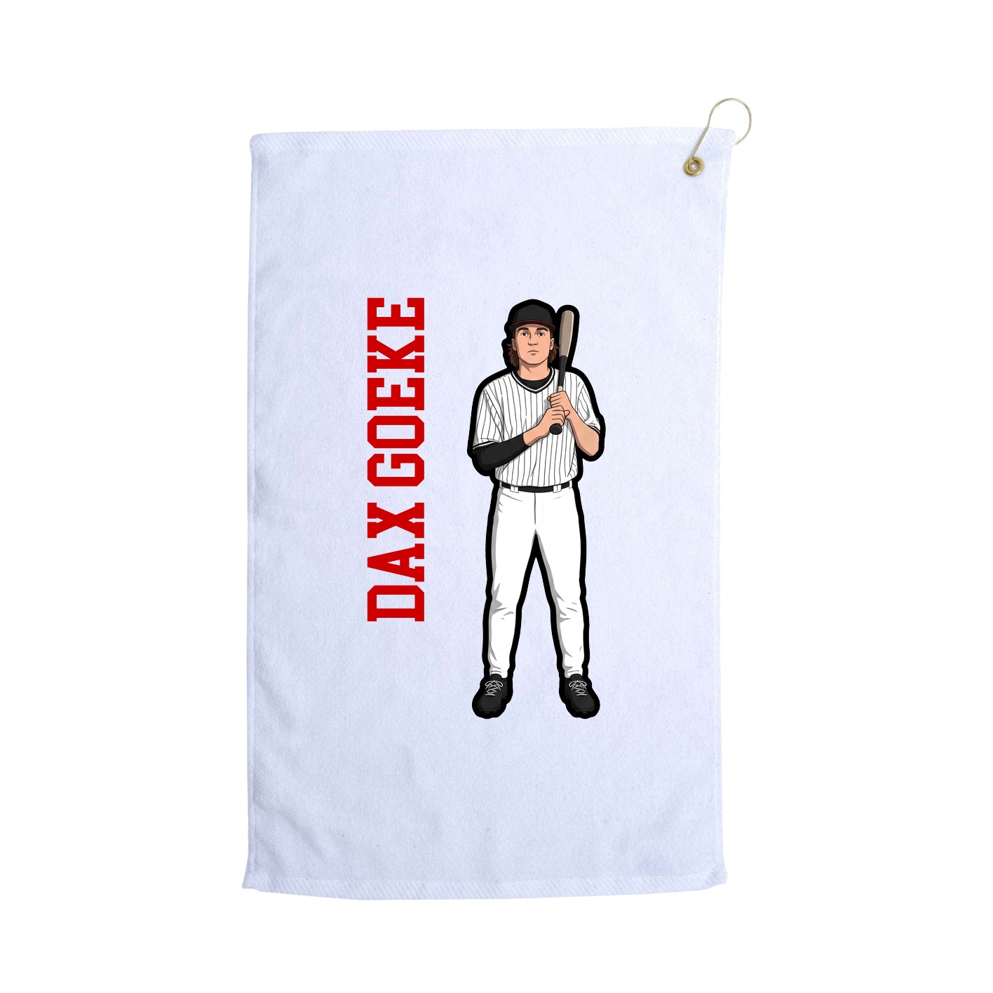 Golf Towel — Name Vertical in White