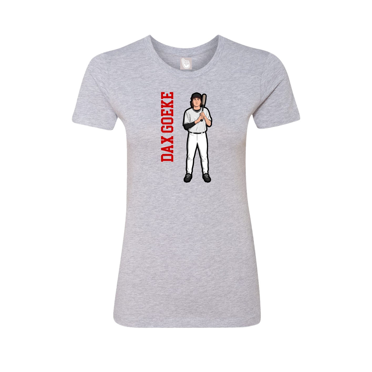 Fitted Women's Tee — Name Vertical in Grey