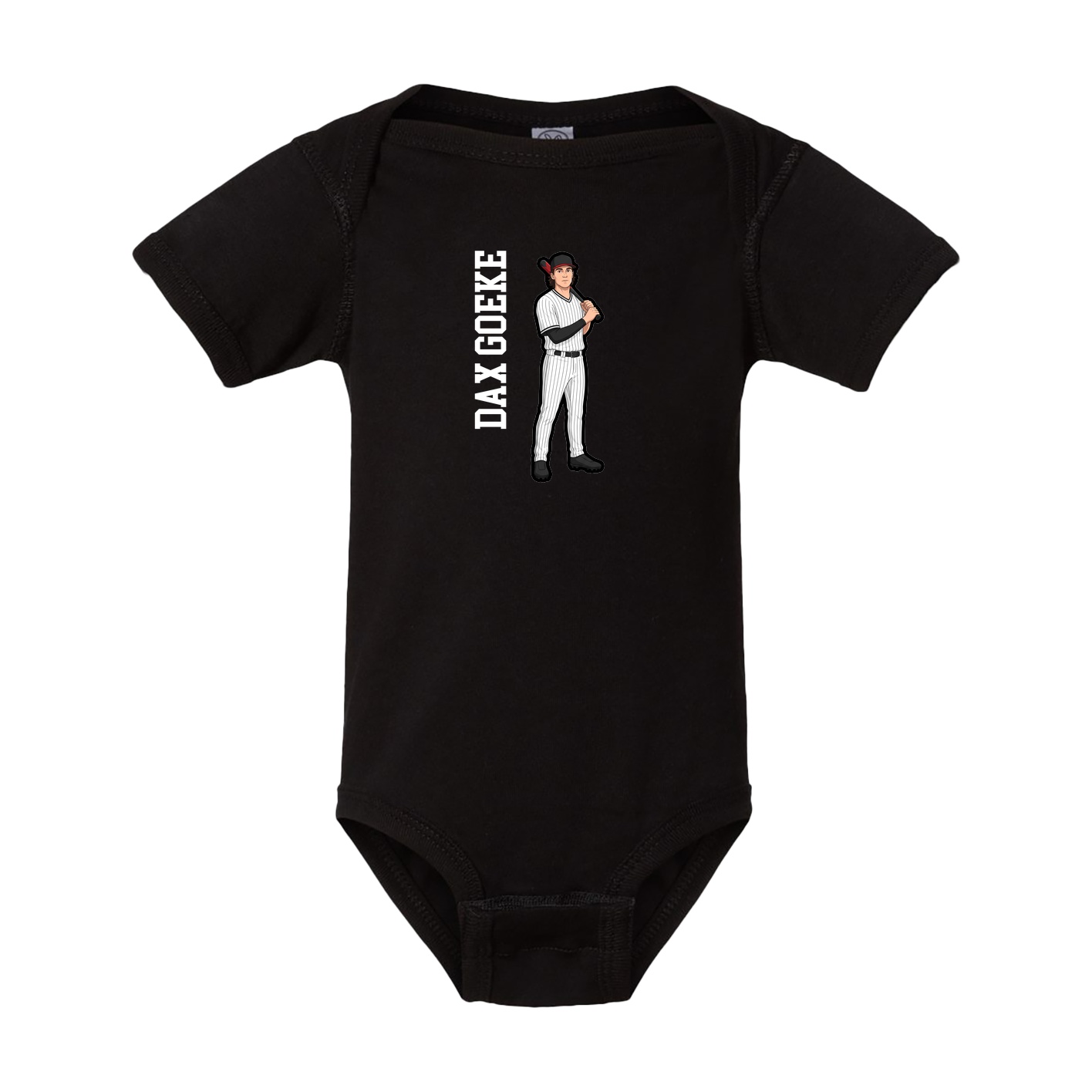 Baby Onesie — Name Vertical in Black
