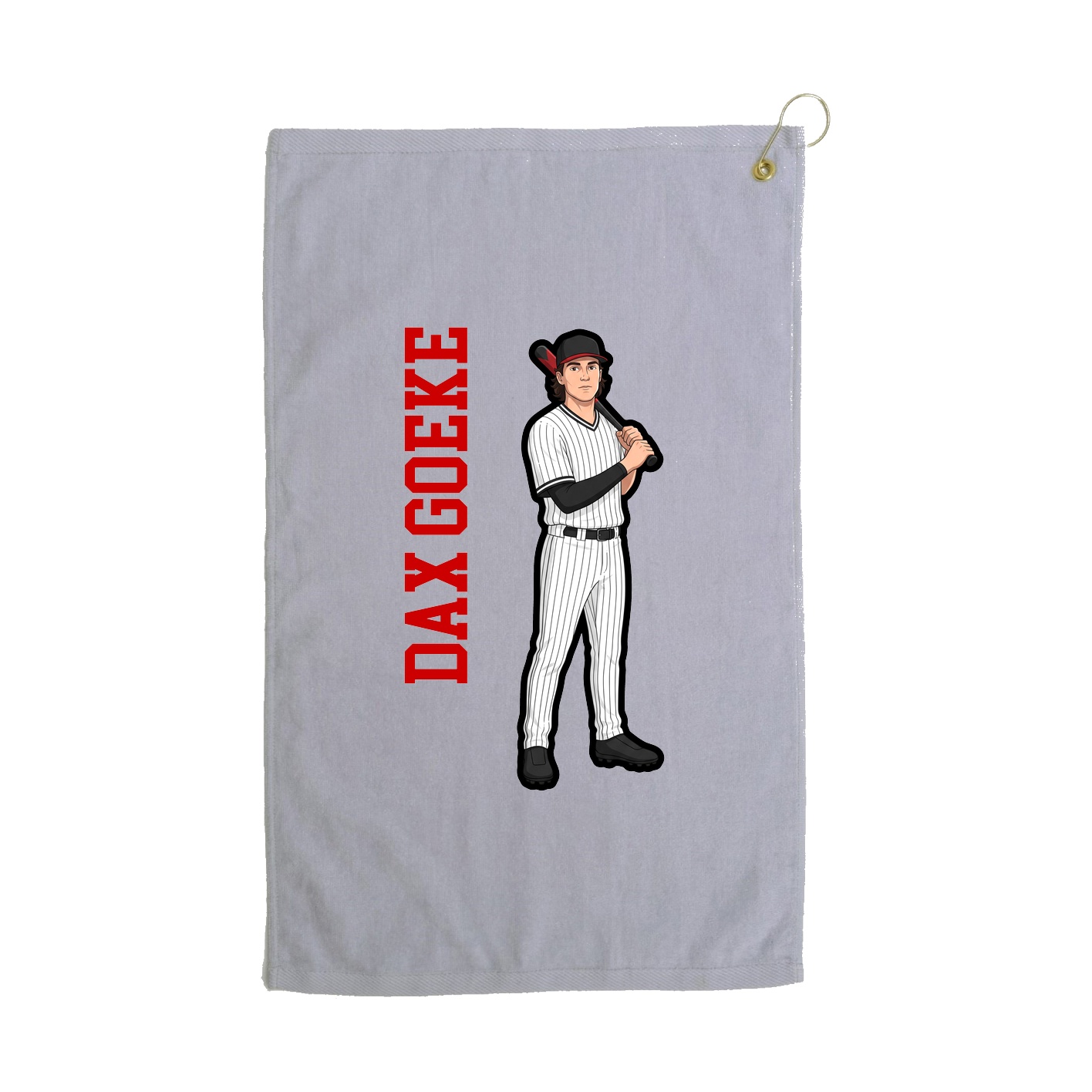 Golf Towel — Name Vertical in Grey