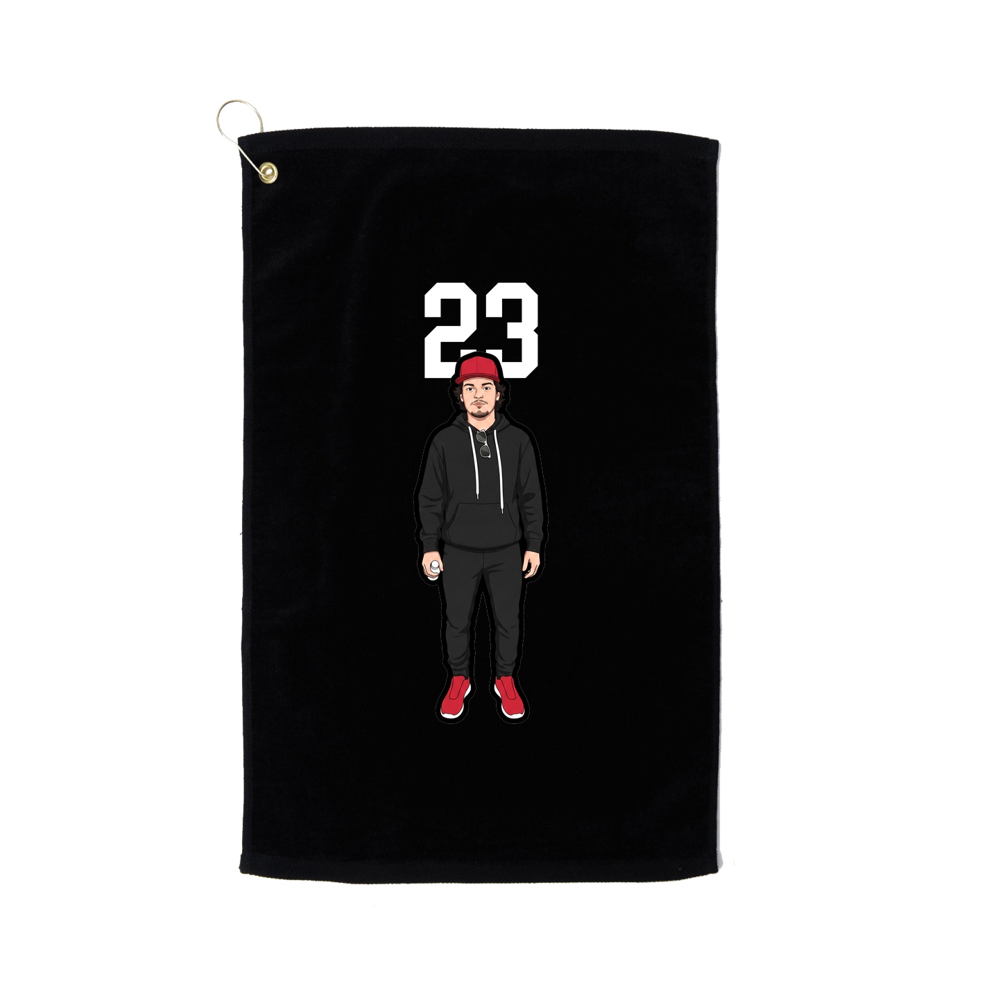 Golf Towel — Number Top in Black