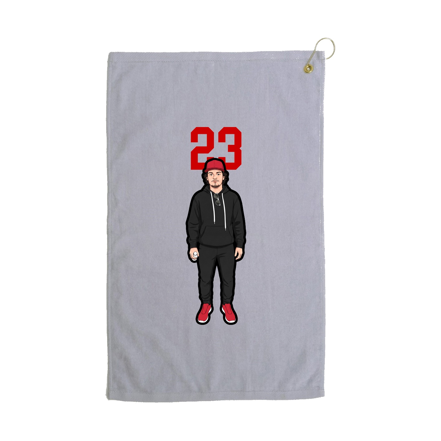 Golf Towel — Number Top in Grey