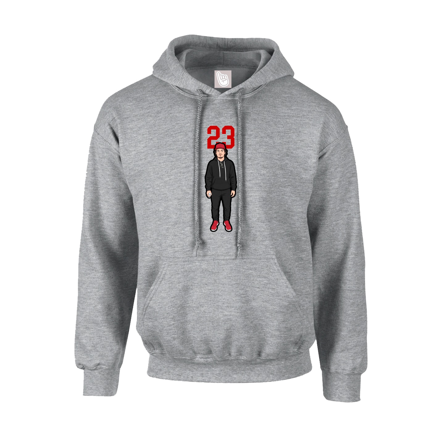 Hoodie — Number Top in Grey