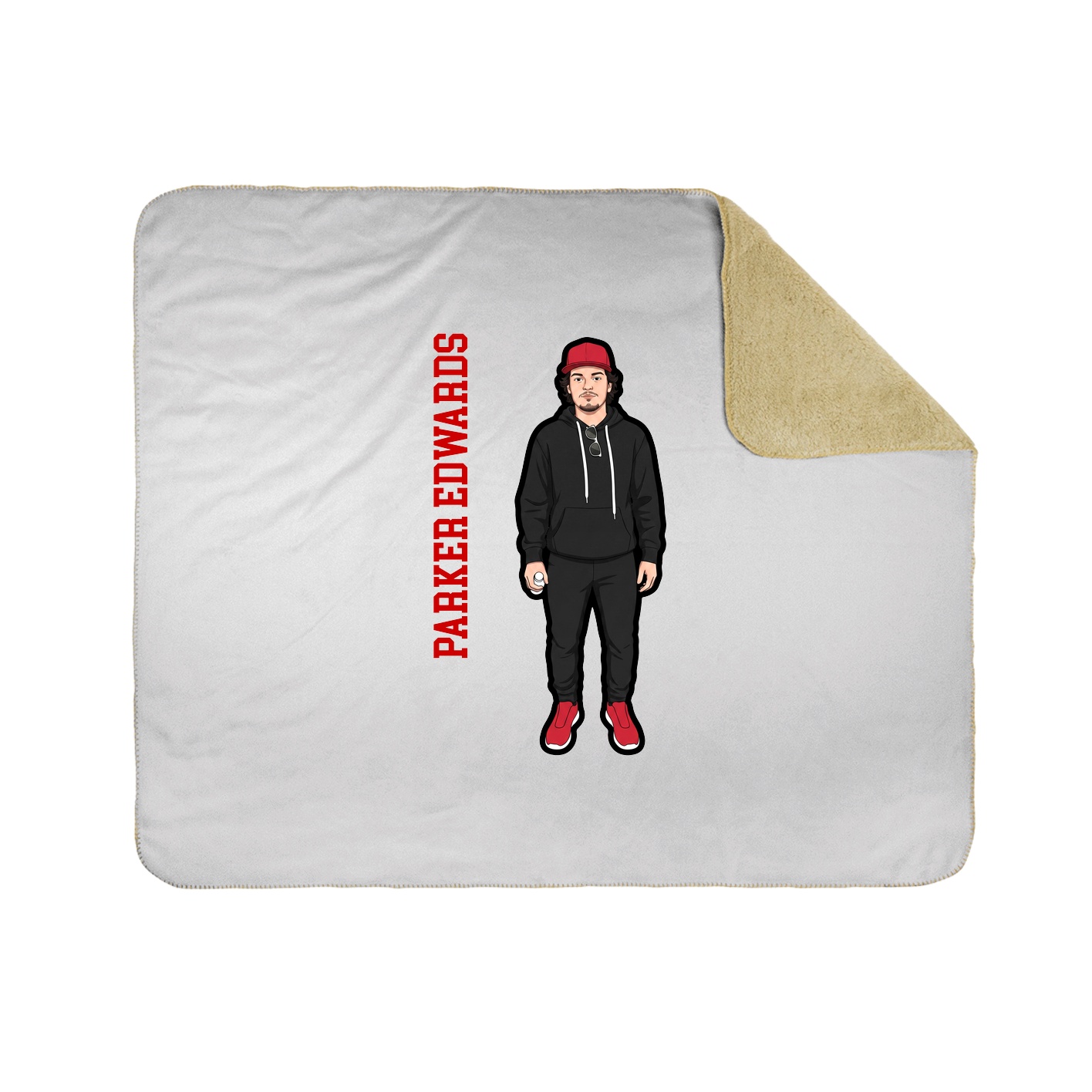 Throw Blanket — Name Vertical in White