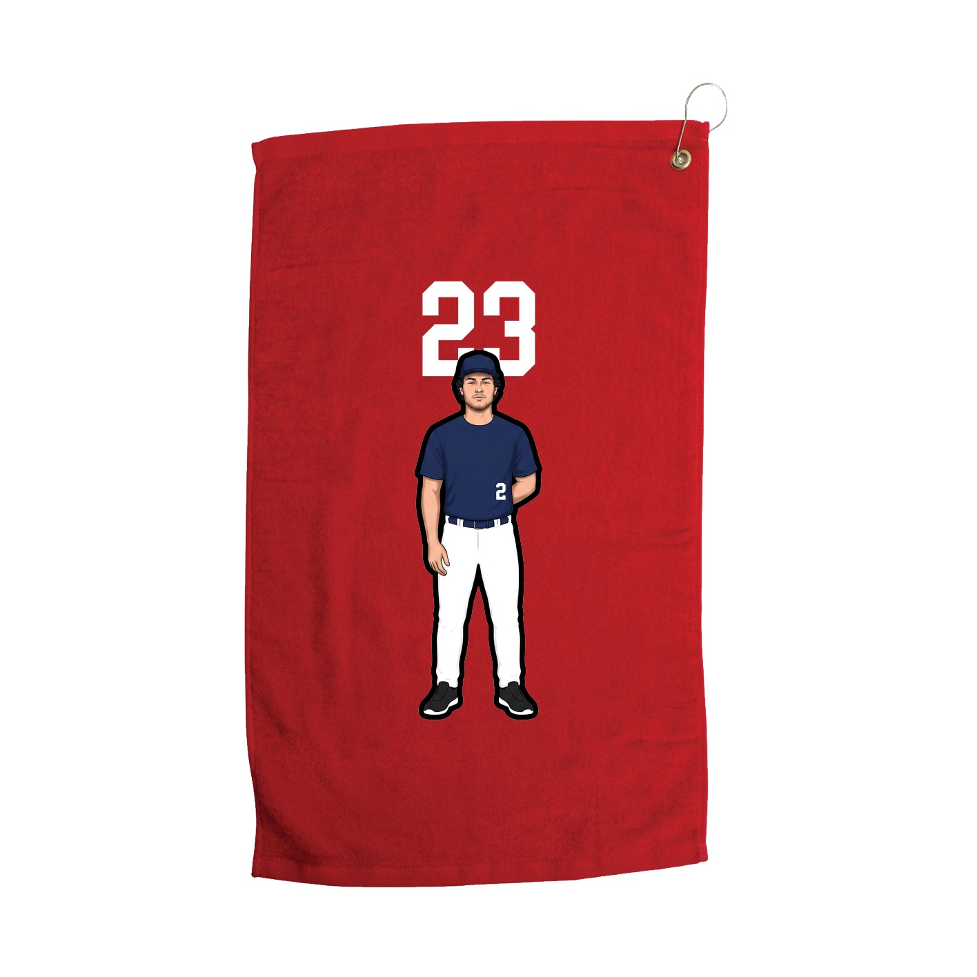Golf Towel — Number Top in Red