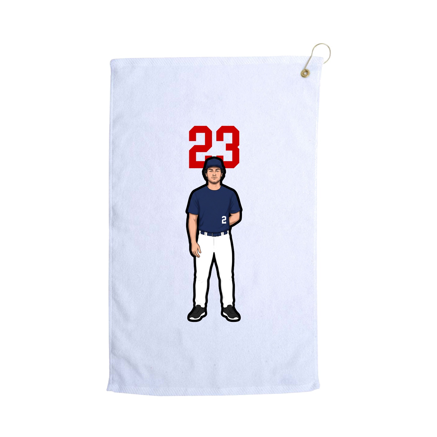 Golf Towel — Number Top in White