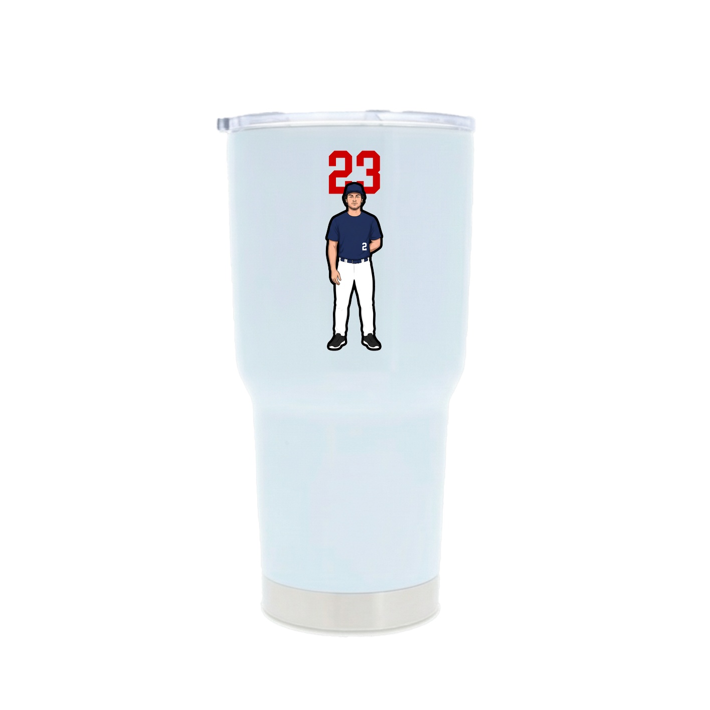 30oz Stainless Steel Tumbler — Number Top in White