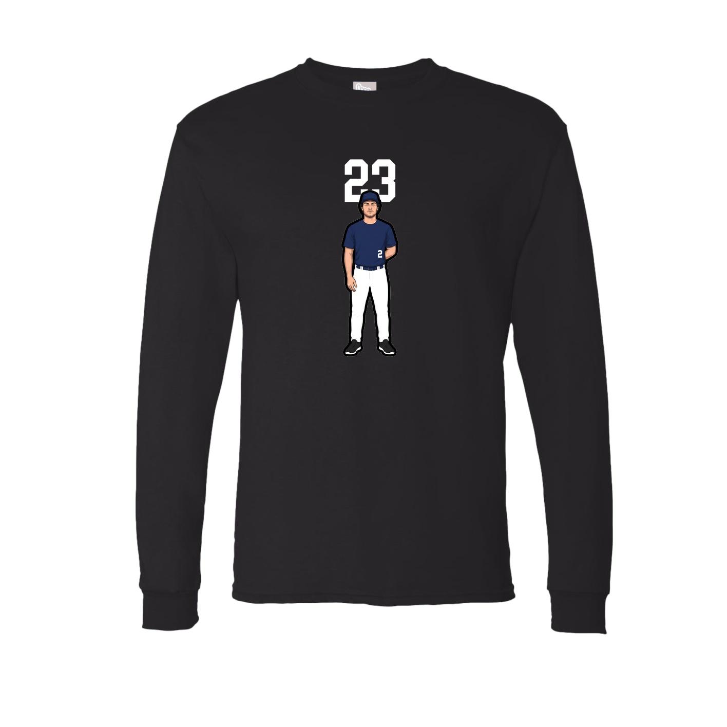 Long Sleeve Tee — Number Top in Black