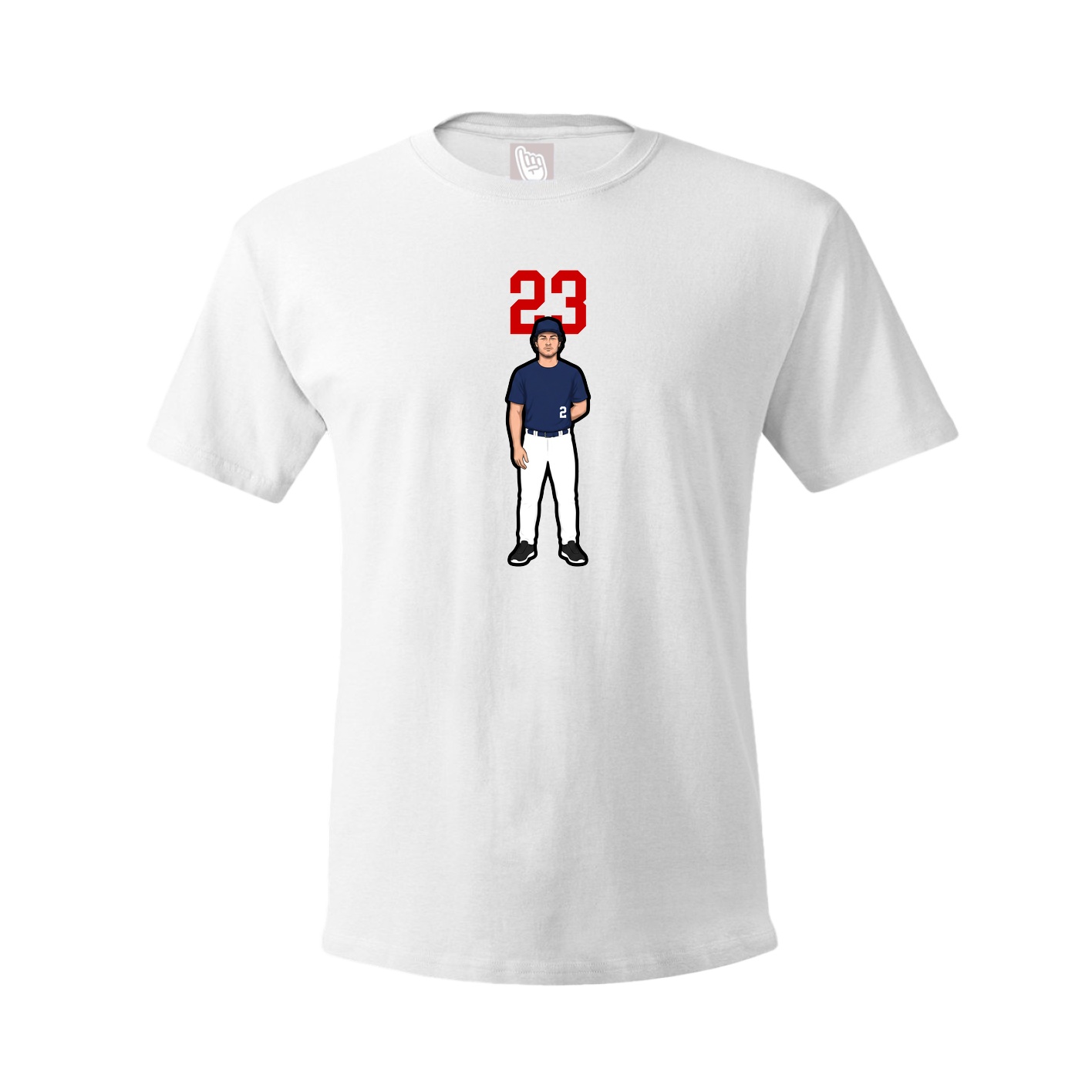 Youth Tee — Number Top in White