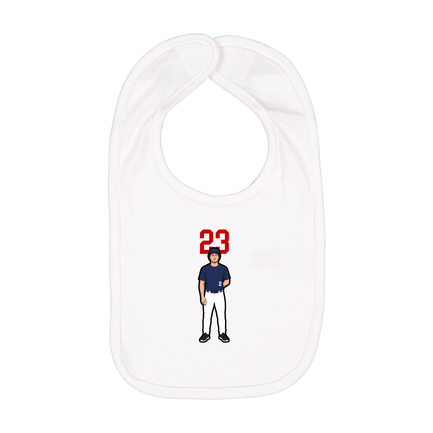 Infant Bib — Number Top in White