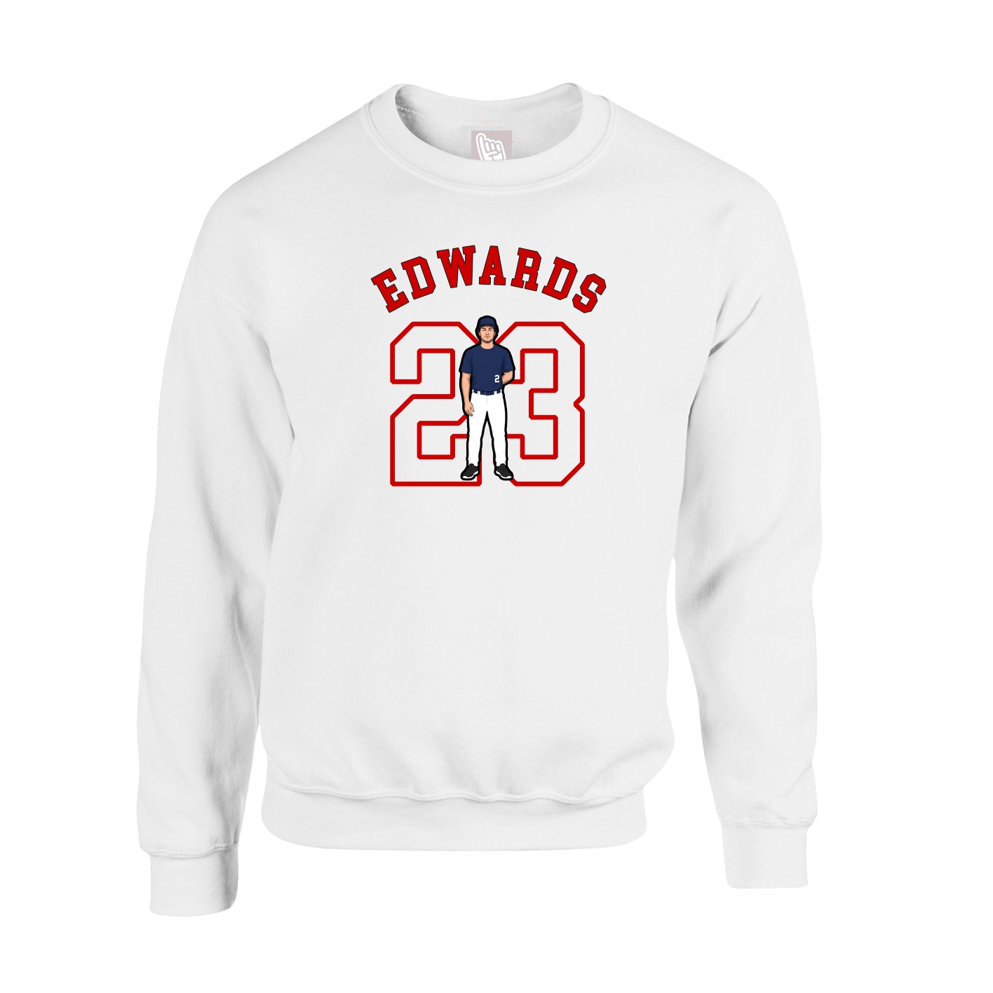 Fleece Crew — Shirsey Arch in White