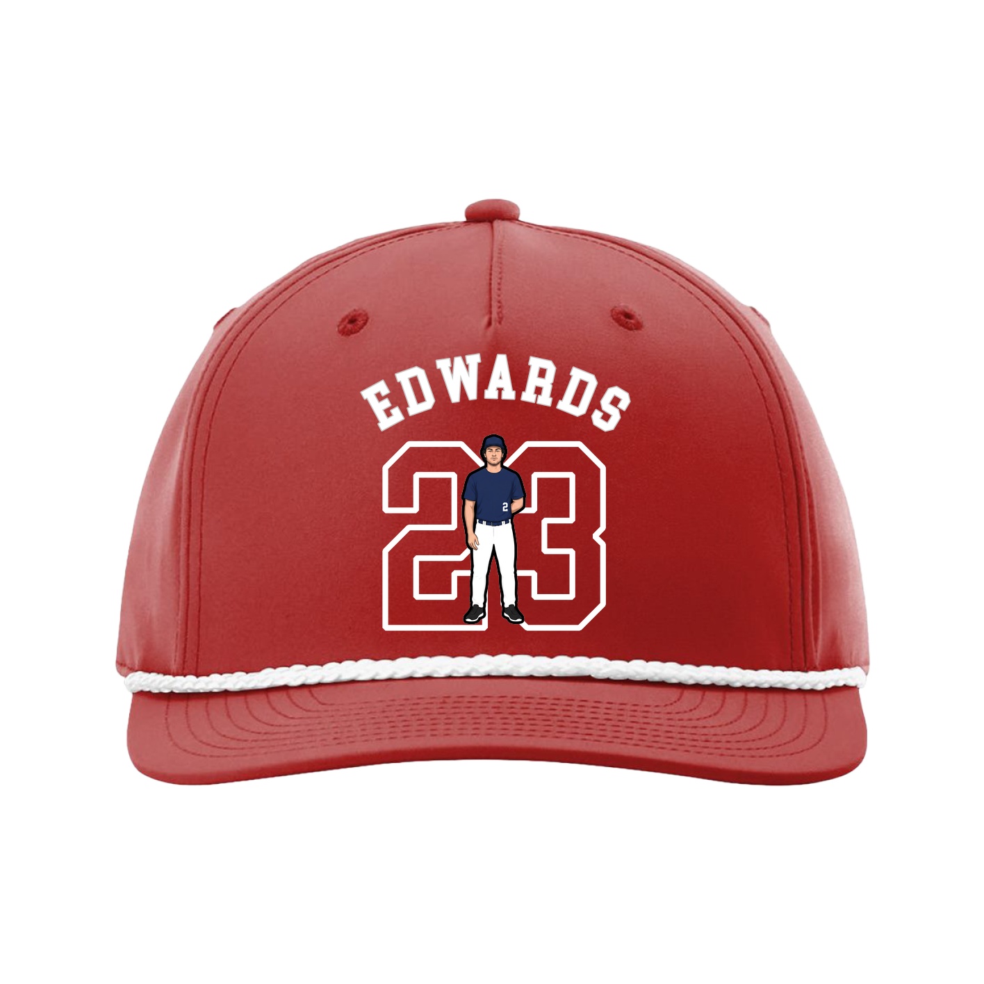 Five-Panel Classic Rope Cap — Shirsey Arch in Red
