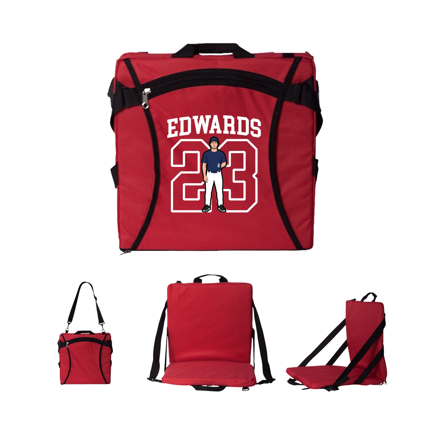 Folding Stadium Seat — Shirsey in Red