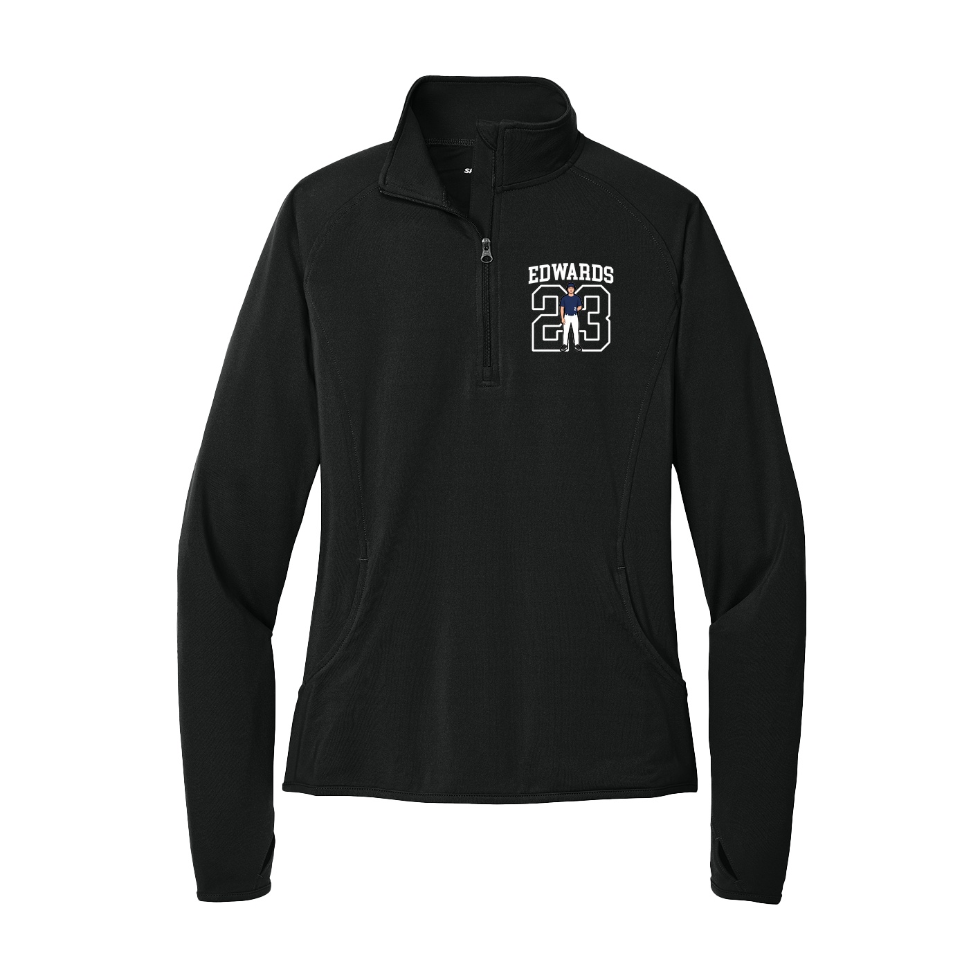 Women's Q-Zip Pullover — Shirsey in Black