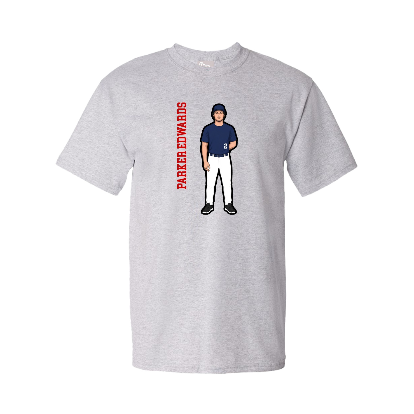 Tee — Name Vertical in Grey