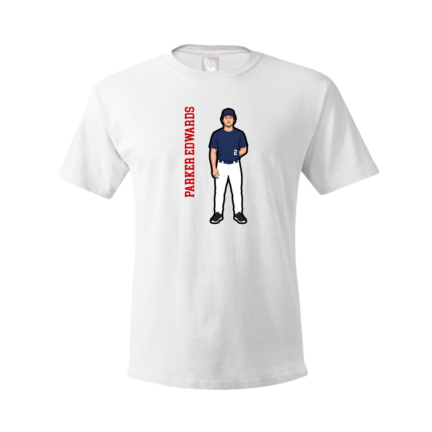 Youth Tee — Name Vertical in White