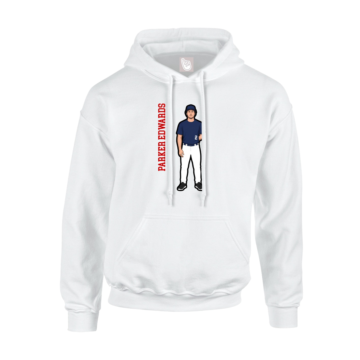 Youth Hoodie — Name Vertical in White