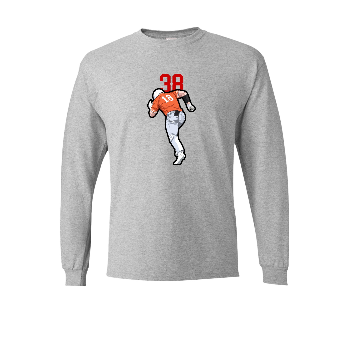 Long Sleeve Tee — Number Top in Grey
