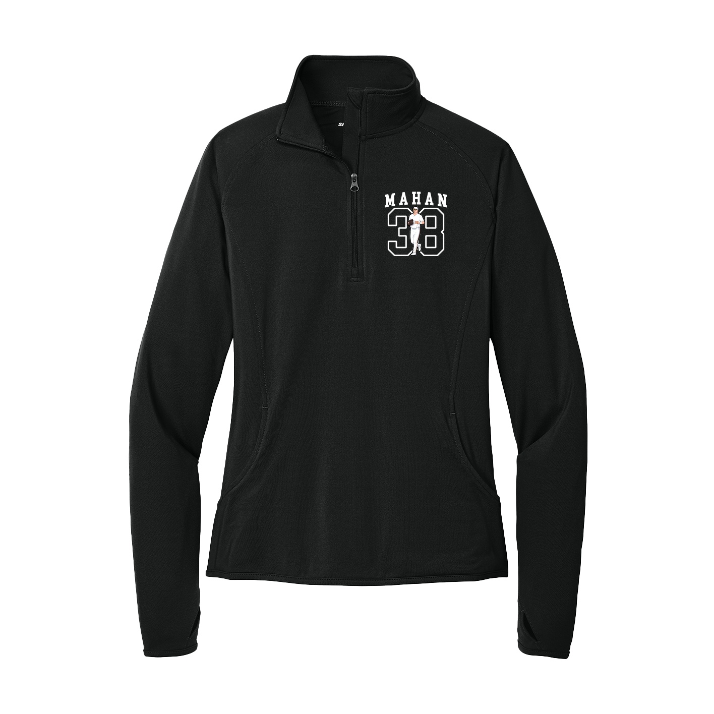Women's Q-Zip Pullover — Shirsey in Black