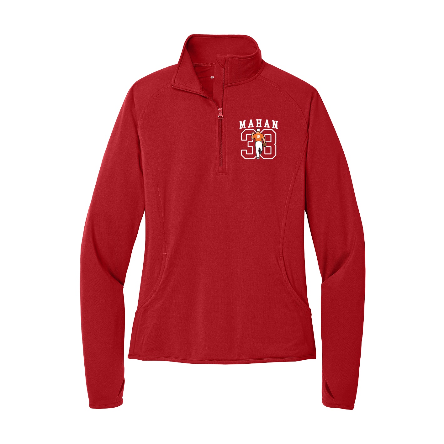 Women's Q-Zip Pullover — Shirsey in Red