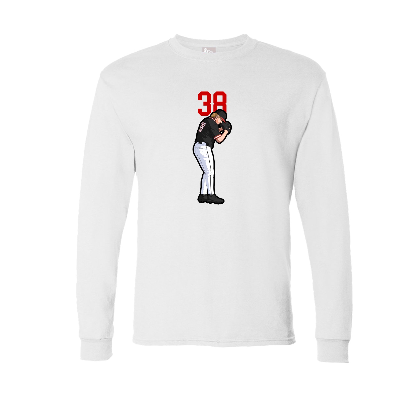 Long Sleeve Tee — Number Top in White