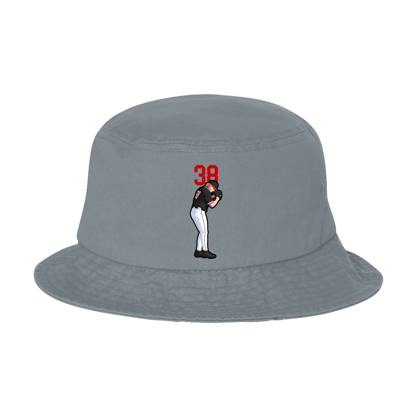 Bucket Cap — Number Top in Grey