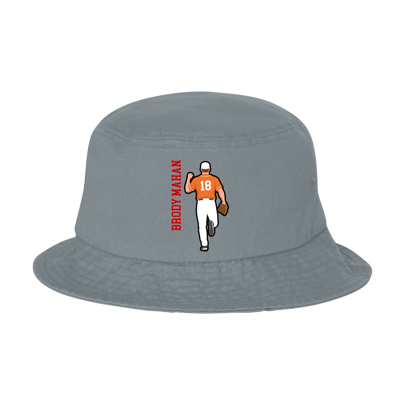Bucket Cap — Name Vertical in Grey