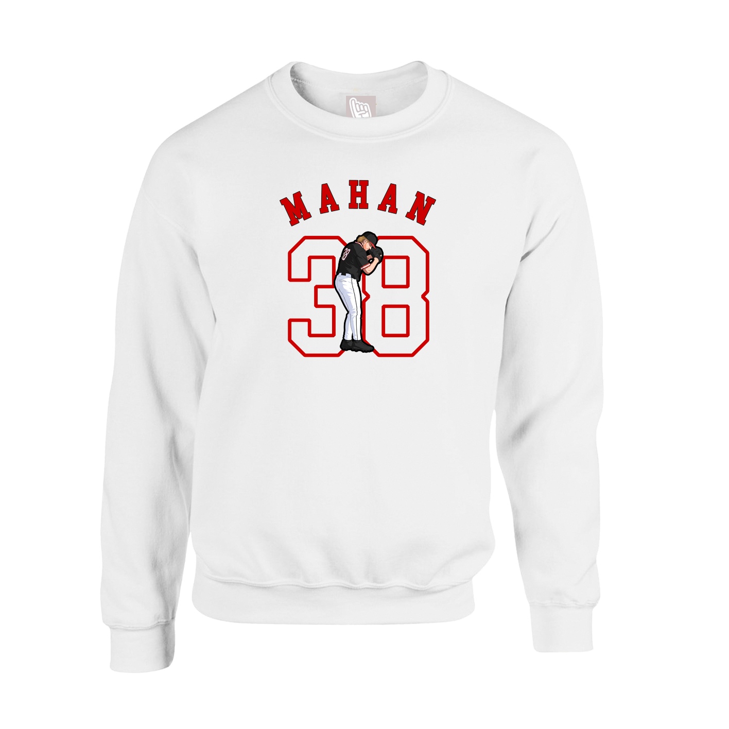 Fleece Crew — Shirsey Arch in White