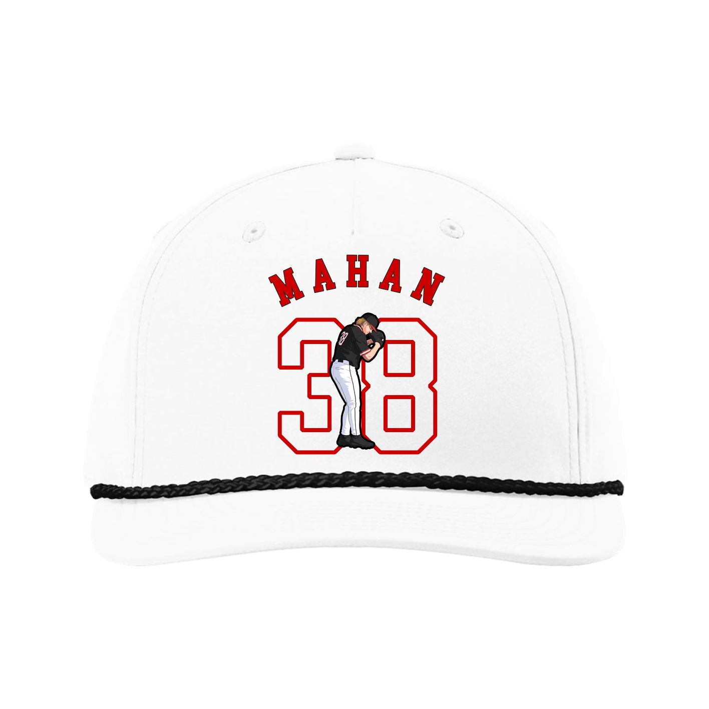 Five-Panel Classic Rope Cap — Shirsey Arch in White