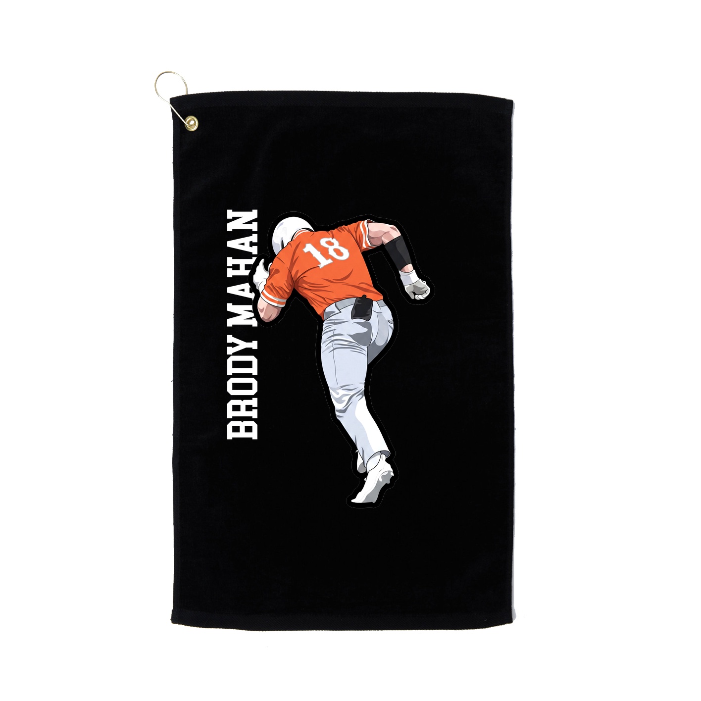 Golf Towel — Name Vertical in Black