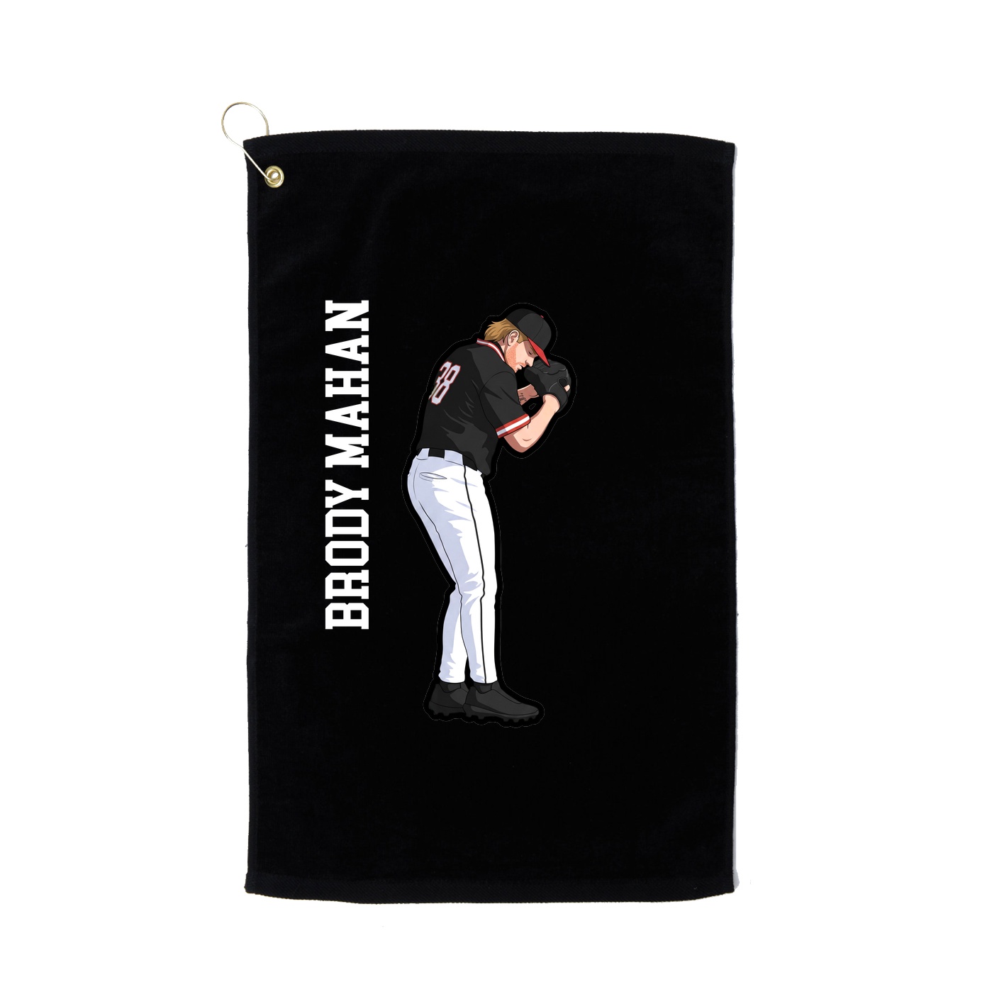 Golf Towel — Name Vertical in Black