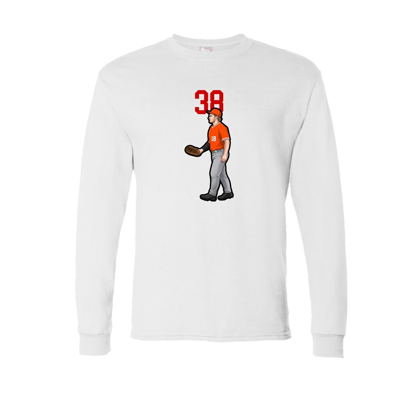 Long Sleeve Tee — Number Top in White