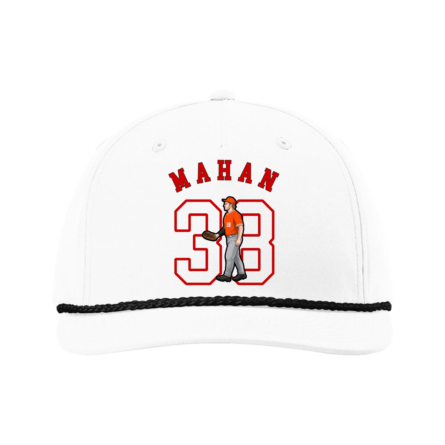 Five-Panel Classic Rope Cap — Shirsey Arch in White