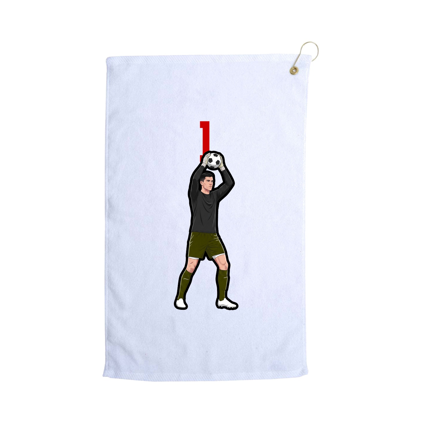 Golf Towel — Number Top in White