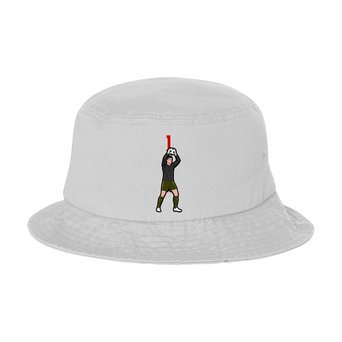 Bucket Cap — Number Top in White