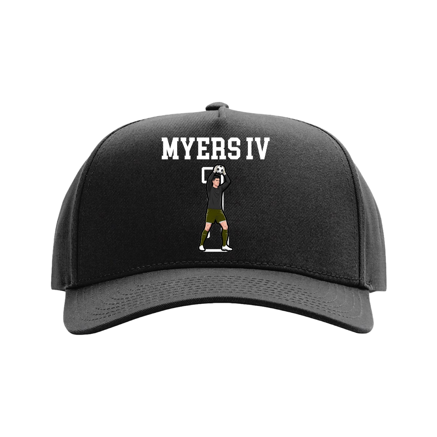 Full Fabric Five-Panel Champ Cap — Shirsey in Black