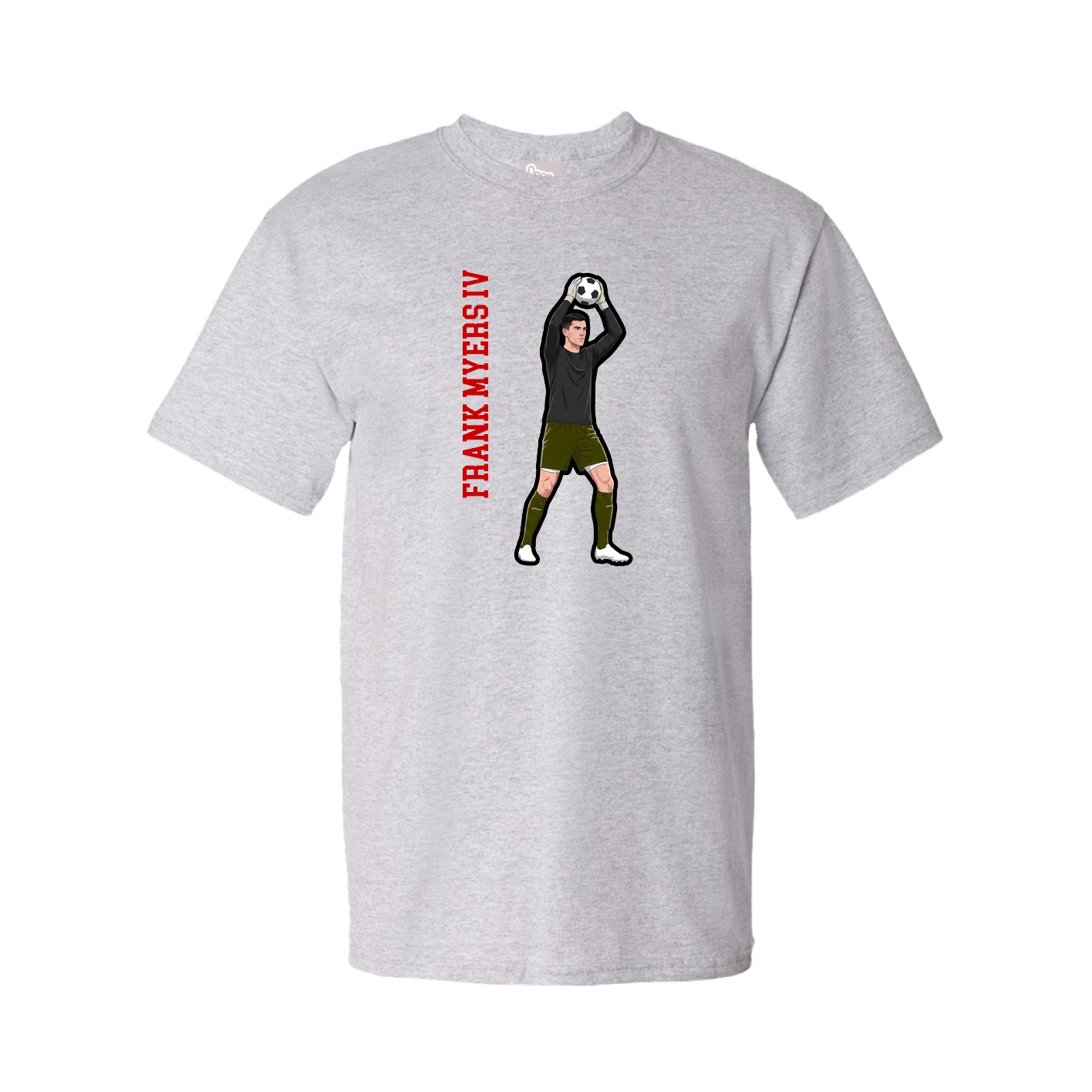 Tee — Name Vertical in Grey