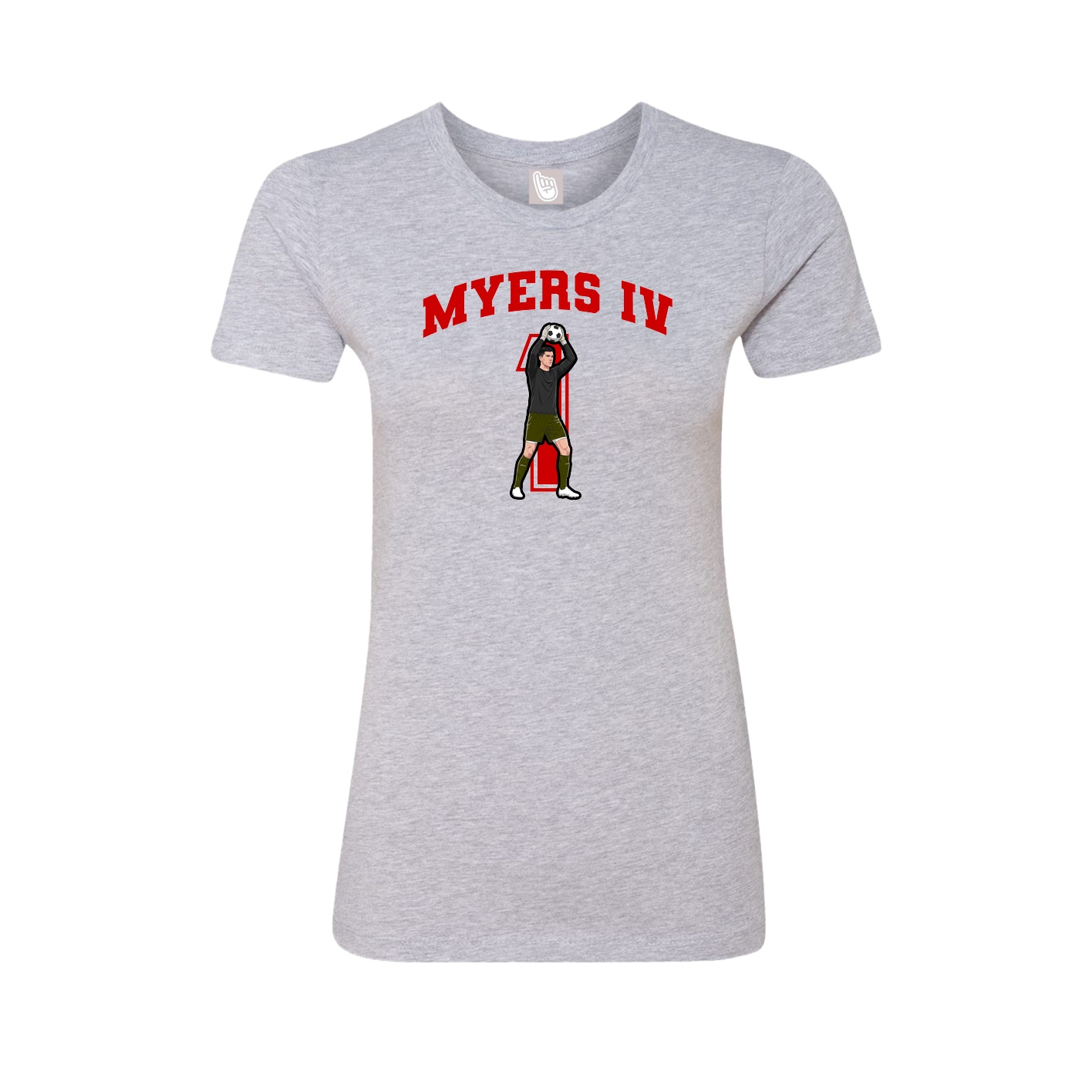 Fitted Women's Tee — Number in Grey