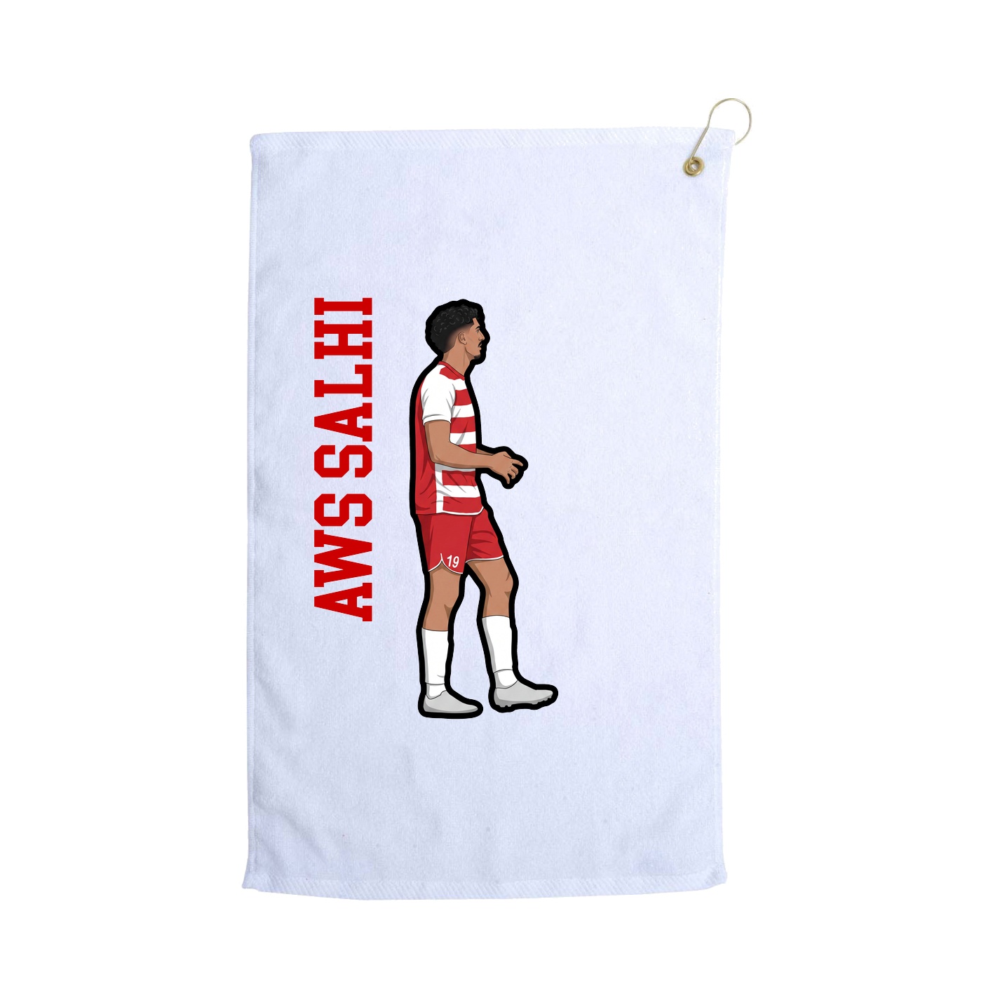 Golf Towel — Name Vertical in White