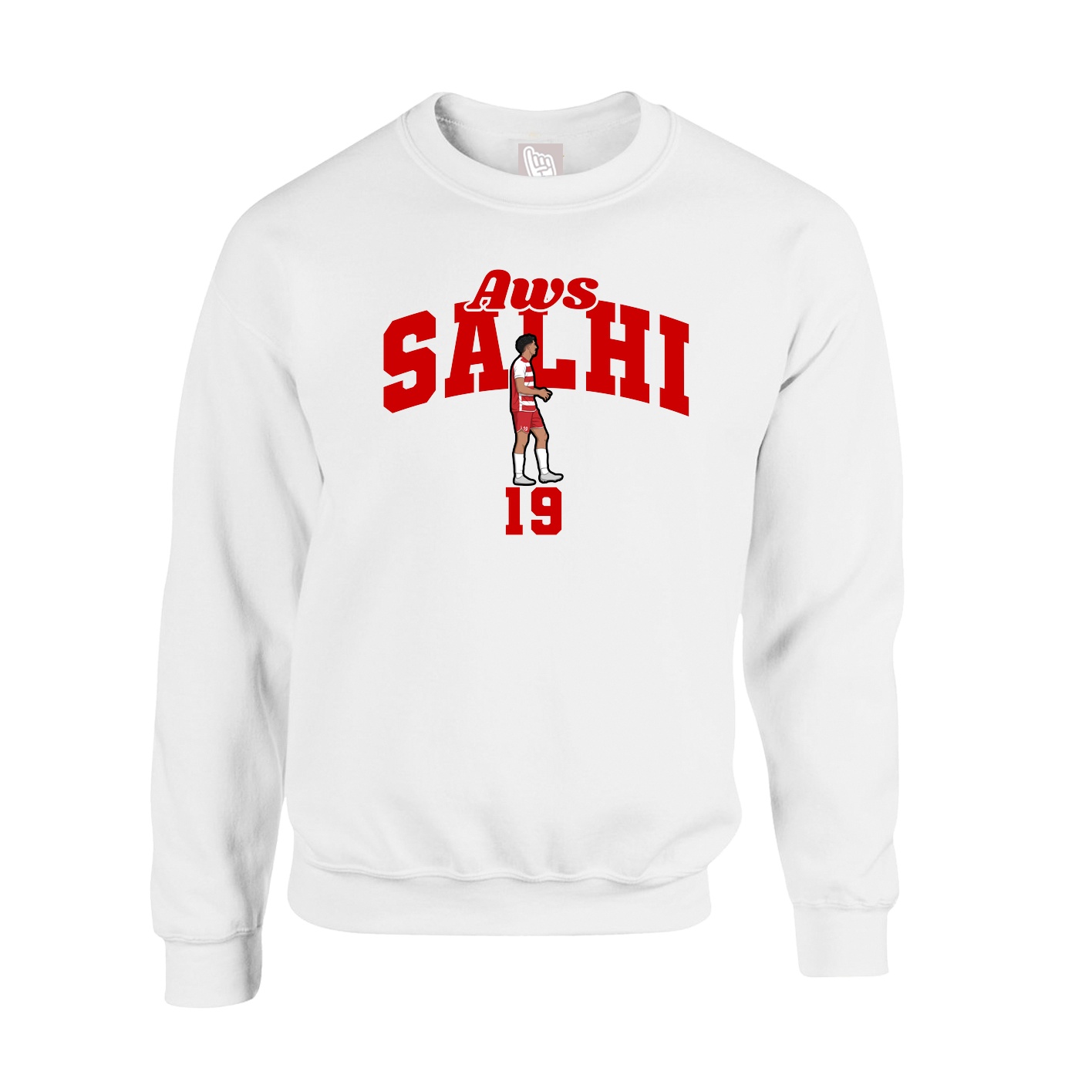 Fleece Crew — Signature Arch in White