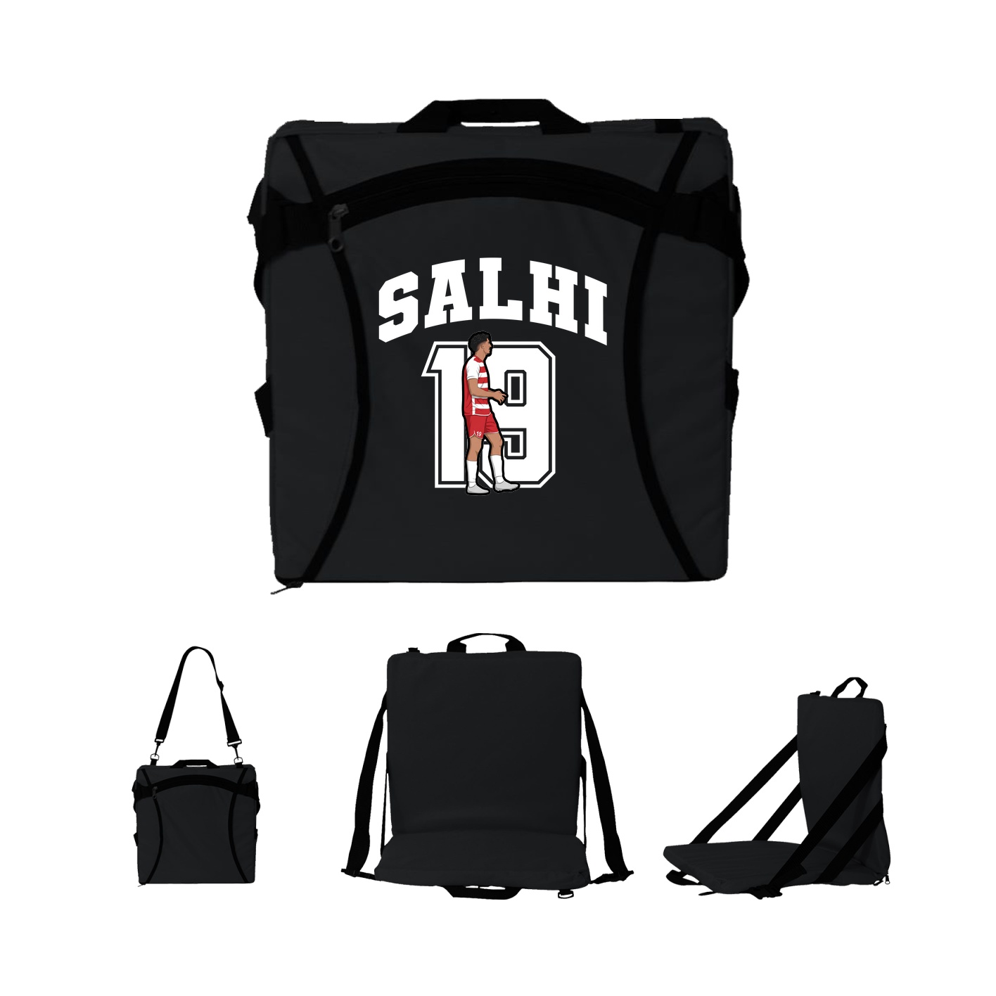 Folding Stadium Seat — Number in Black