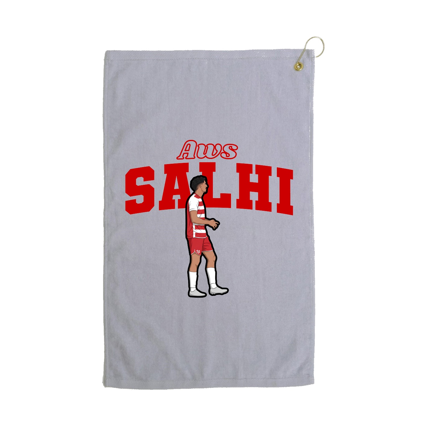 Golf Towel — Name Arch in Grey