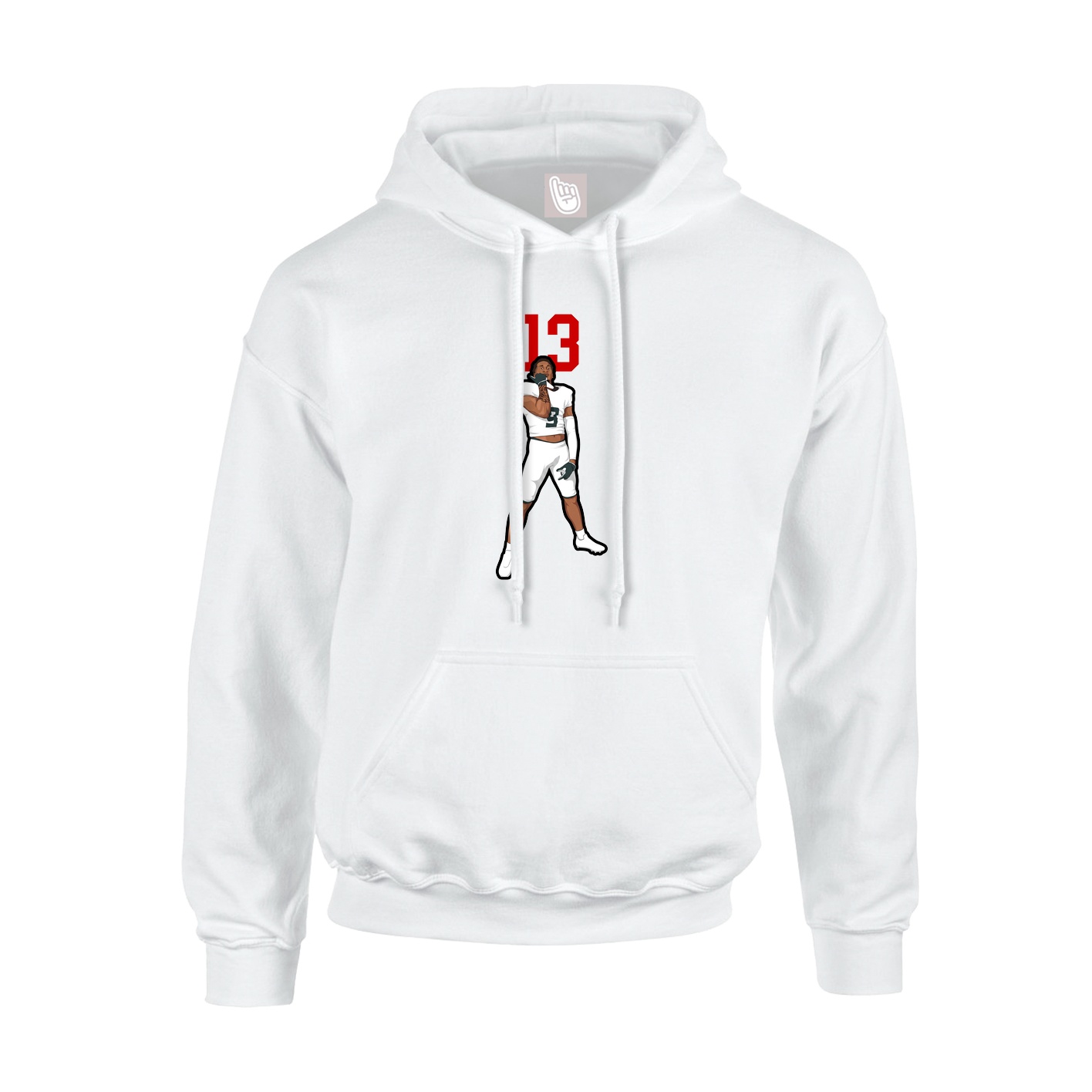 Hoodie — Number Top in White
