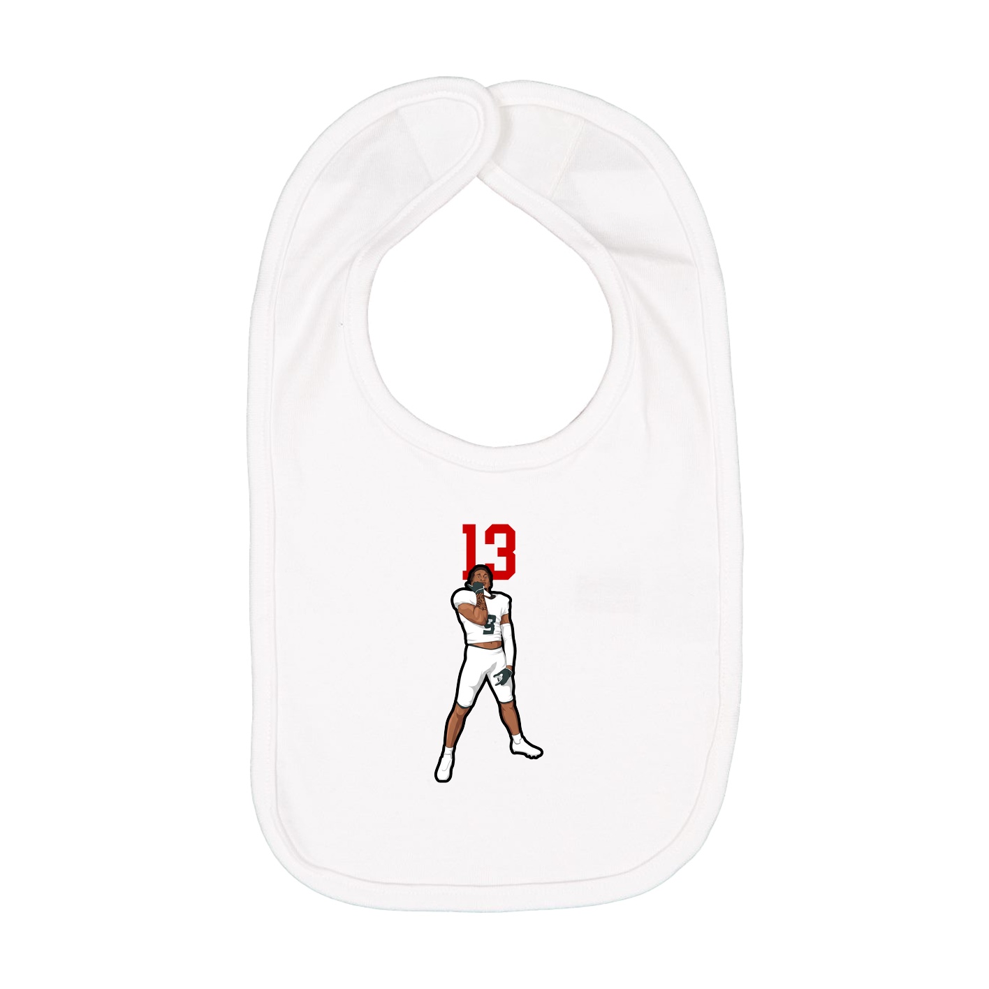 Infant Bib — Number Top in White