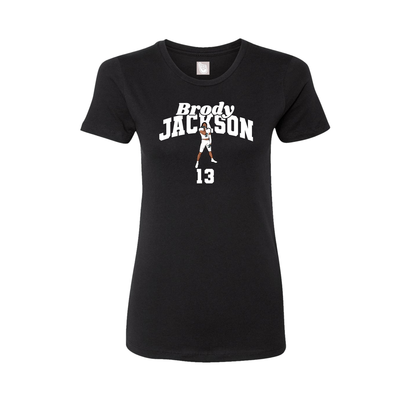 Fitted Women's Tee — Signature Arch in Black