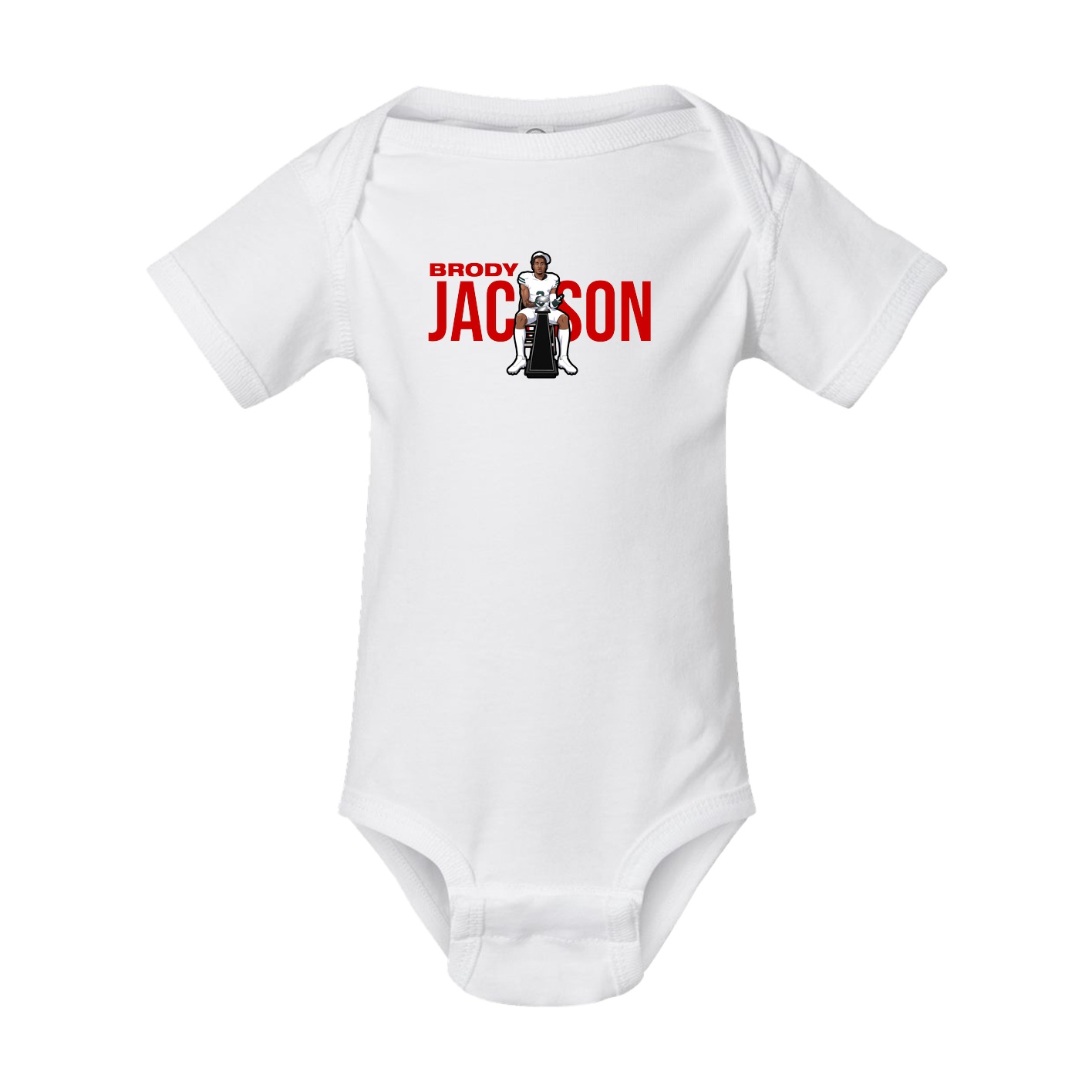 Baby Onesie — Player Name in White