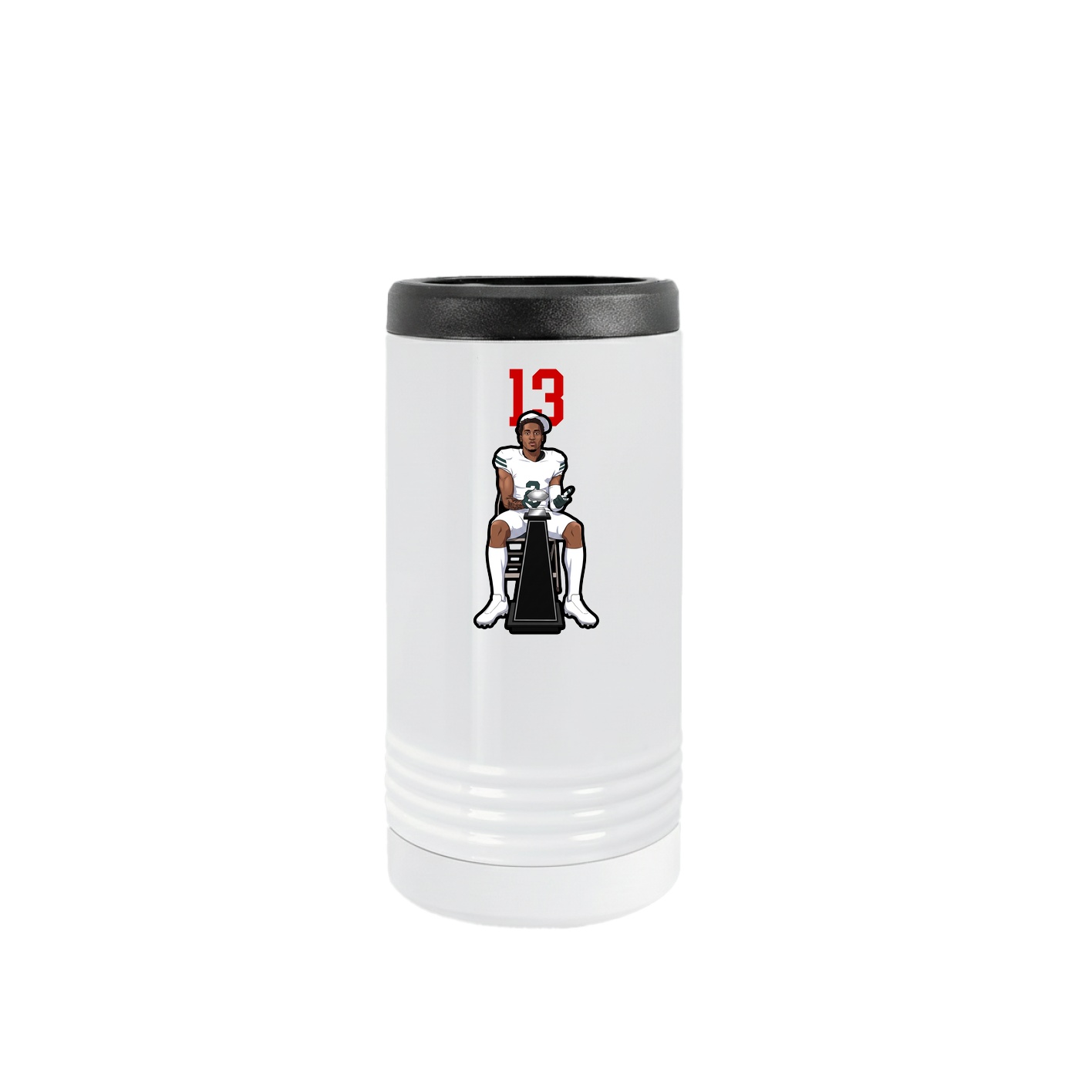 Slim Beverage Holder — Number Top in White