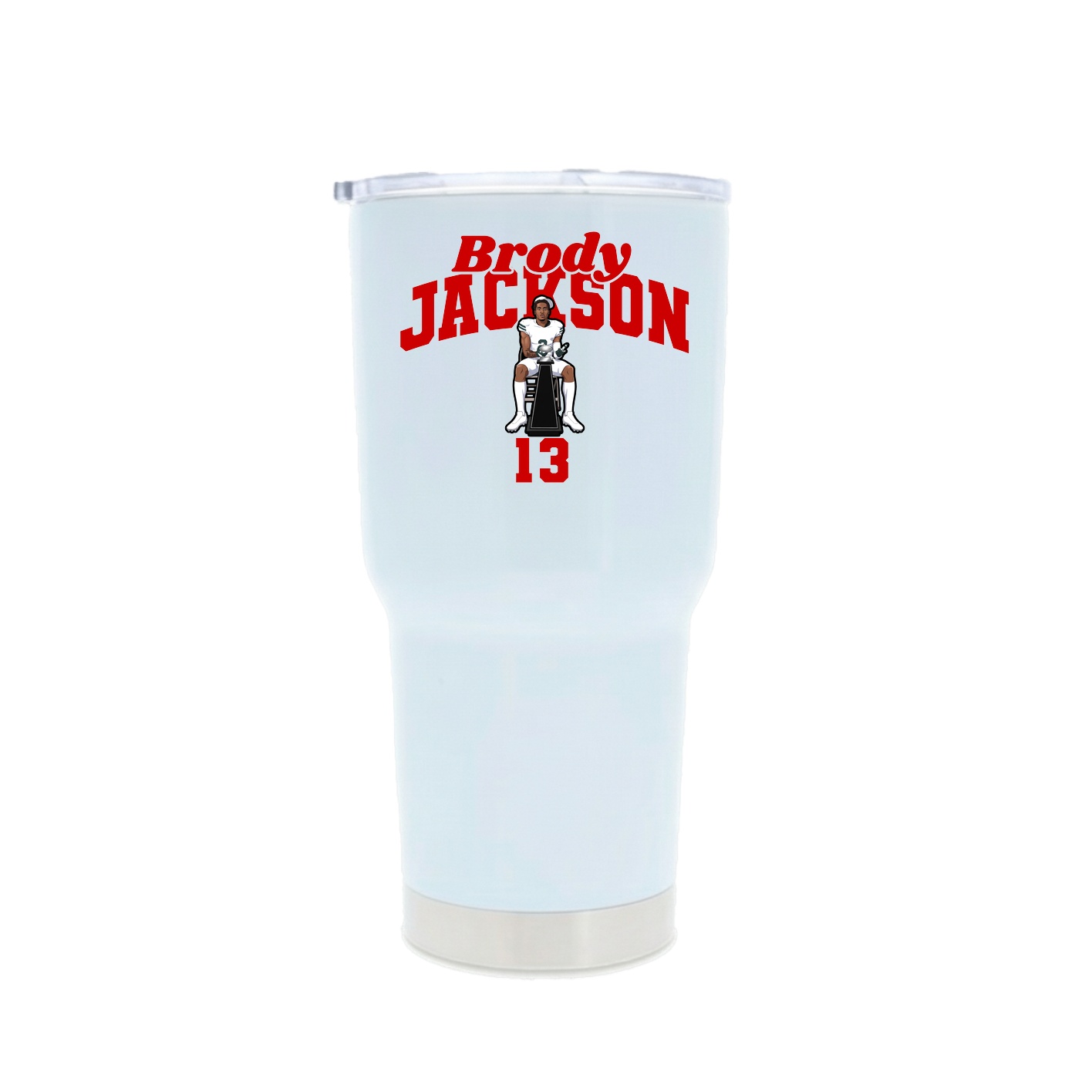 30oz Stainless Steel Tumbler — Signature Arch in White